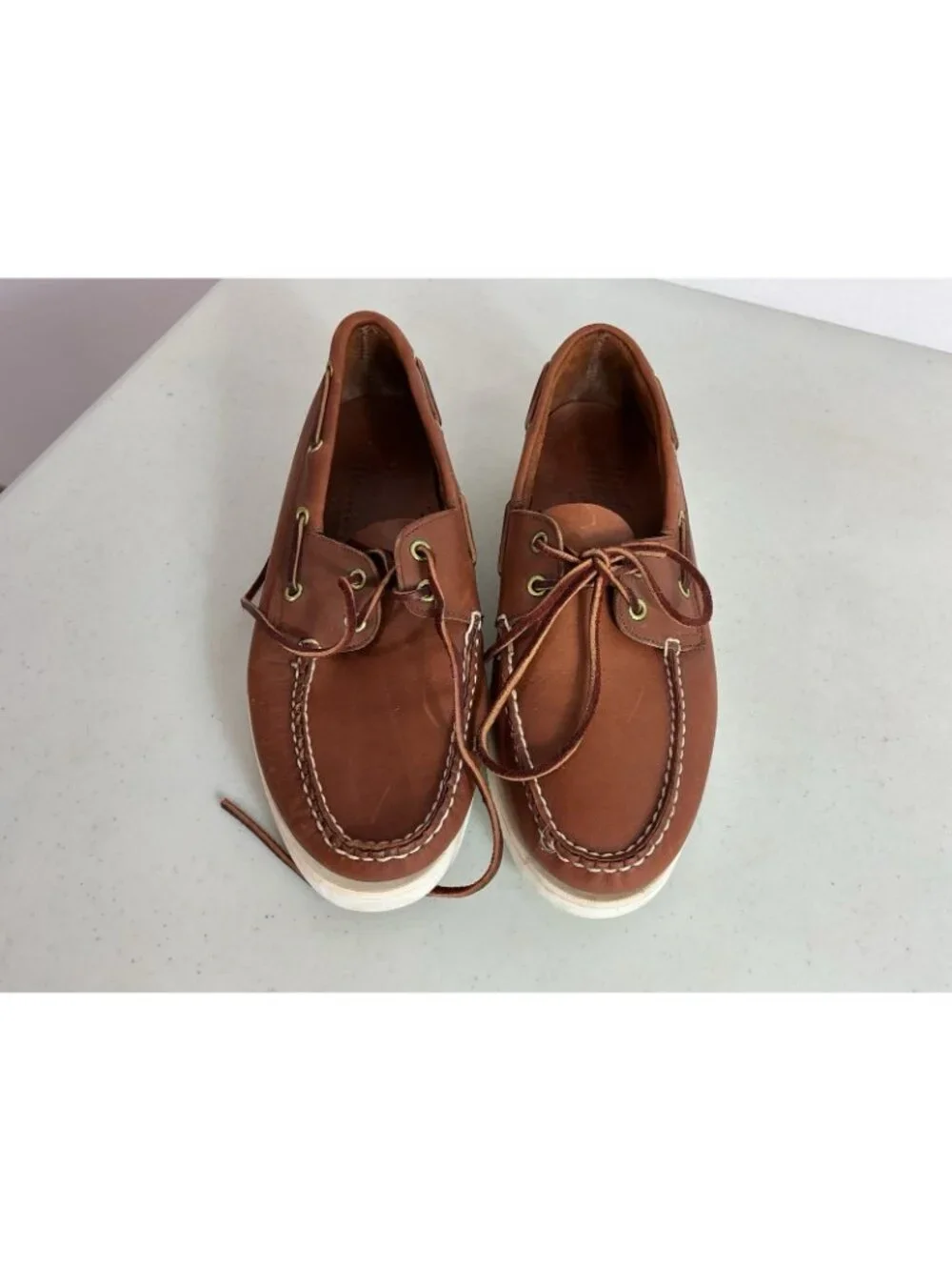 Hitchcock Leather Boat Shoes Made USA Mens 9.5